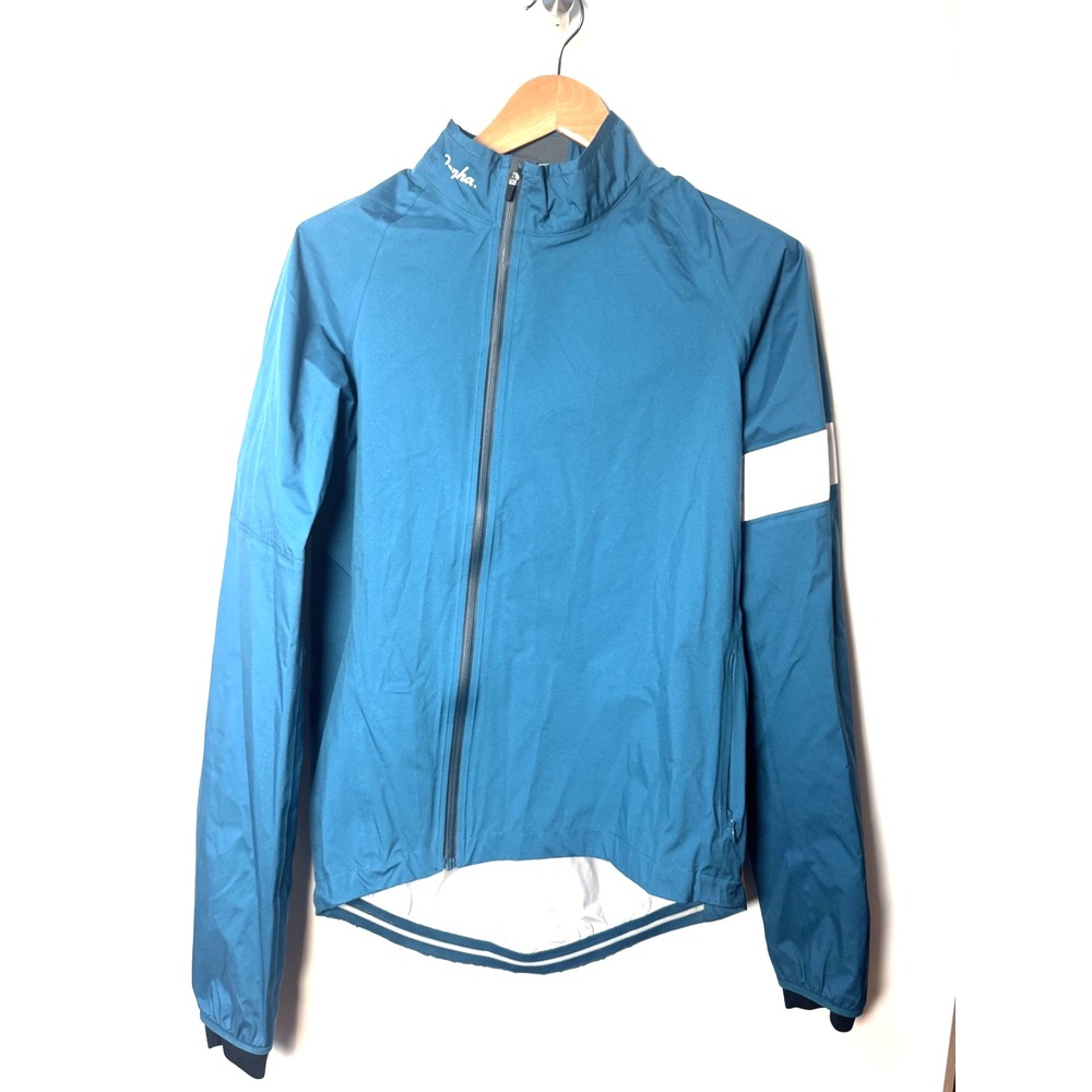 Rapha Blue Arm Stripe Logo Cycling Jacket Coat Windbreaker‎ Sz Men's XL